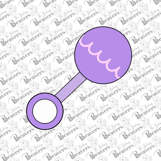 Baby Rattle Cookie Cutter (recommend sizing up)