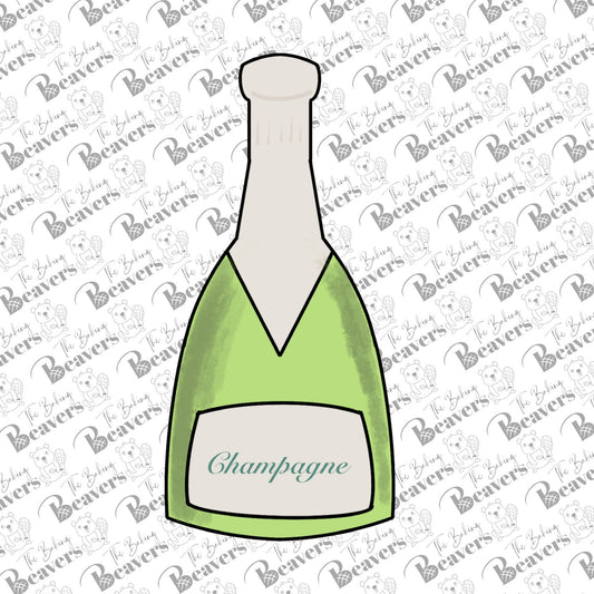 Champagne Bottle Cookie Cutter (recommend sizing up)