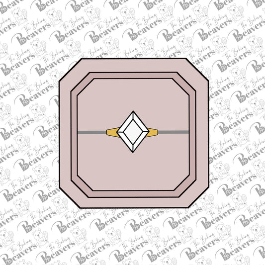 Engagement Ring Box | Square with Cut Corners Cookie Cutter (recommend sizing down)