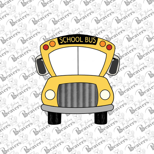 School Bus Cookie Cutter (Front View) (recommend sizing down)