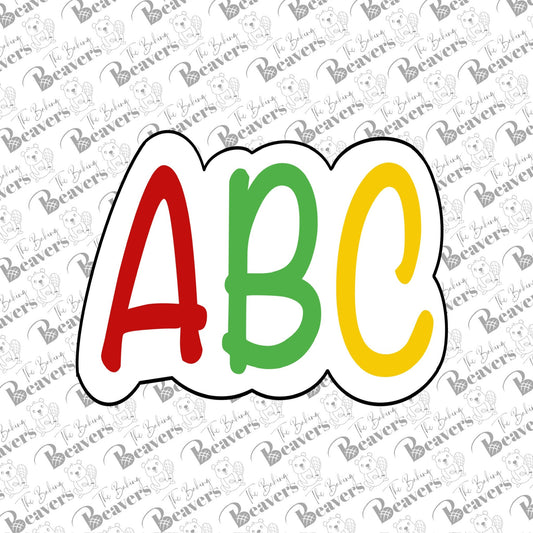 ABC Plaque Cookie Cutter (optional stencil)