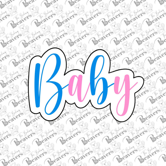 Baby Text Cookie Cutter (Optional Stencil)