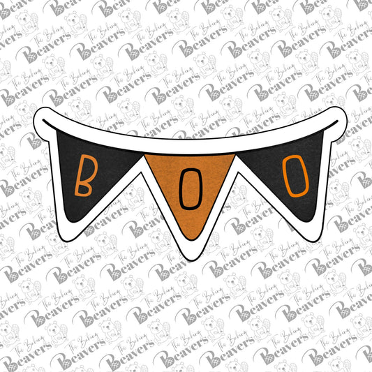 Boo Flag Banner Cookie Cutter (recommend sizing up)