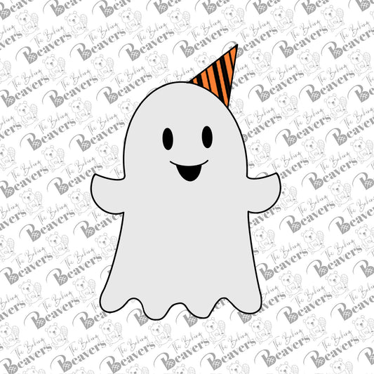 Ghost with Party Hat Cookie Cutter