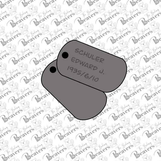 Military Dog Tags Cookie Cutter