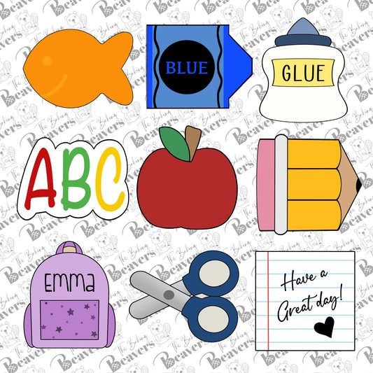 Back to School Cookie Cutter Set of 9 Minis
