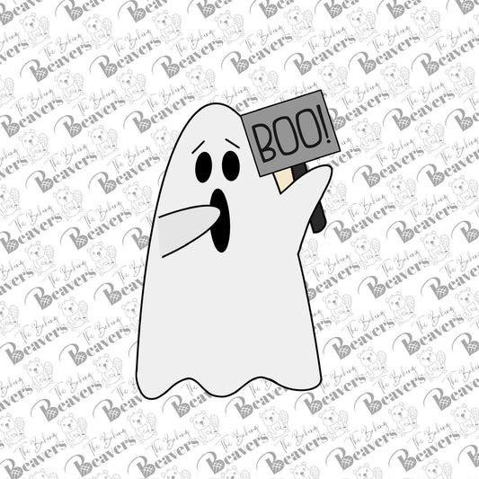 Ghost with Sign Cookie Cutter
