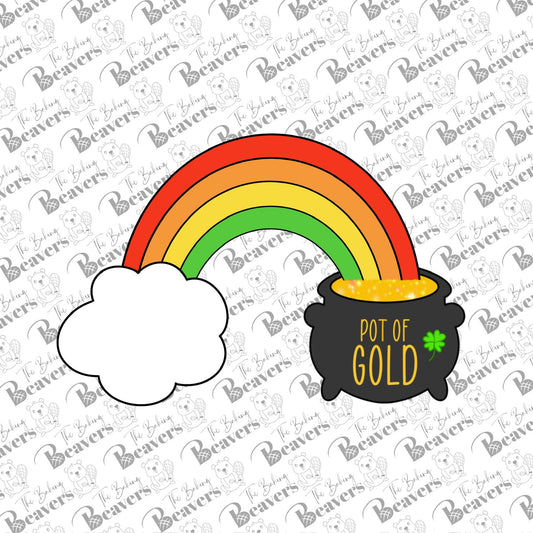 Pot of Gold at End of the Rainbow Cookie Cutter