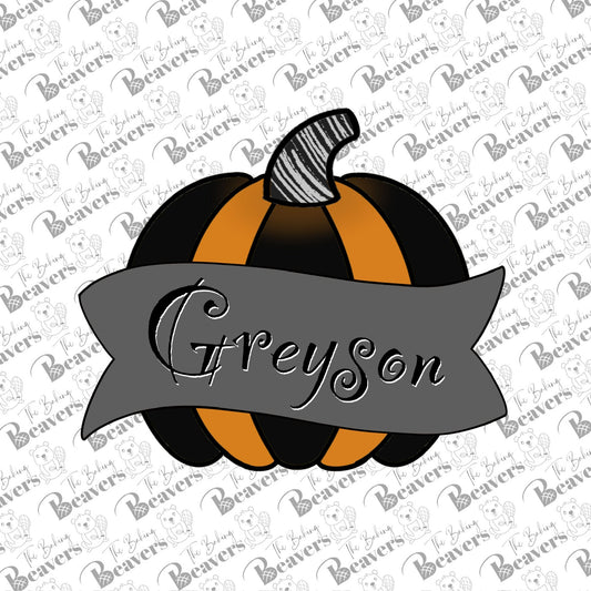 Pumpkin with Banner / Pumpkin place setting Cookie Cutter