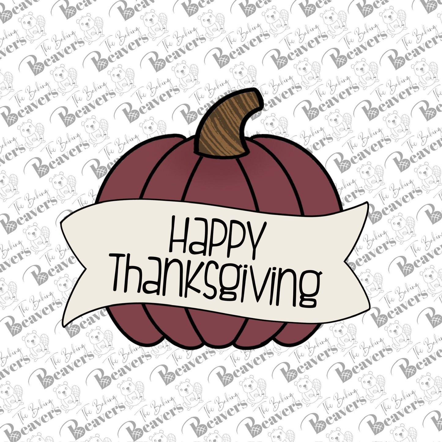 Thanksgiving Place-setting / Pumpkin with Banner / Pumpkin place setting Cookie Cutter