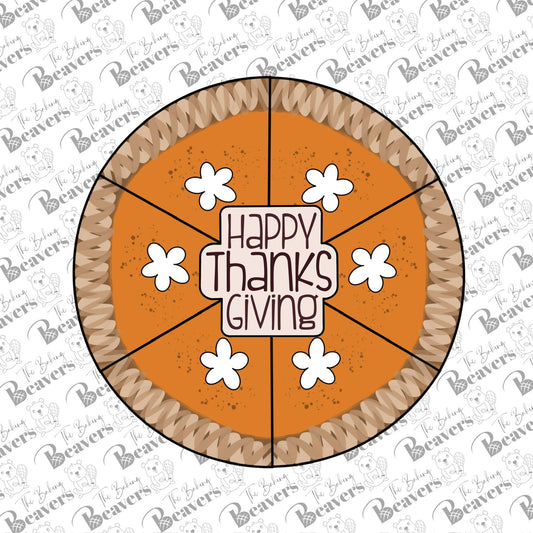 6 Slice Thanksgiving Pie & Plaque Set for Cookie Platter (Comes with 2 Cutters)