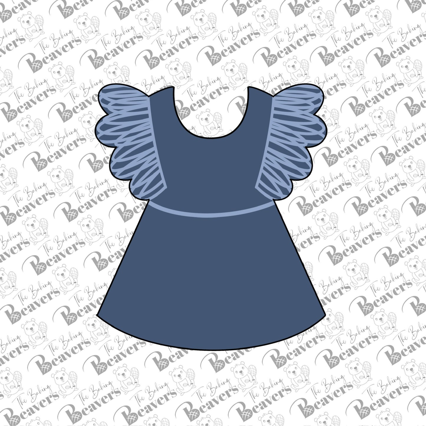 Ruffled Dress with Straight Bottom Cookie Cutter