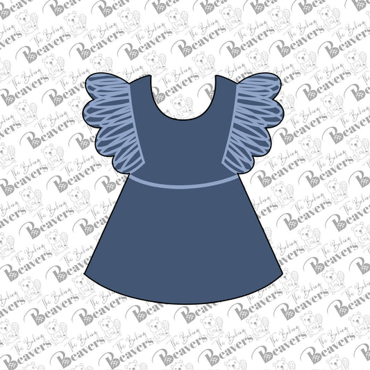 Ruffled Dress with Straight Bottom Cookie Cutter