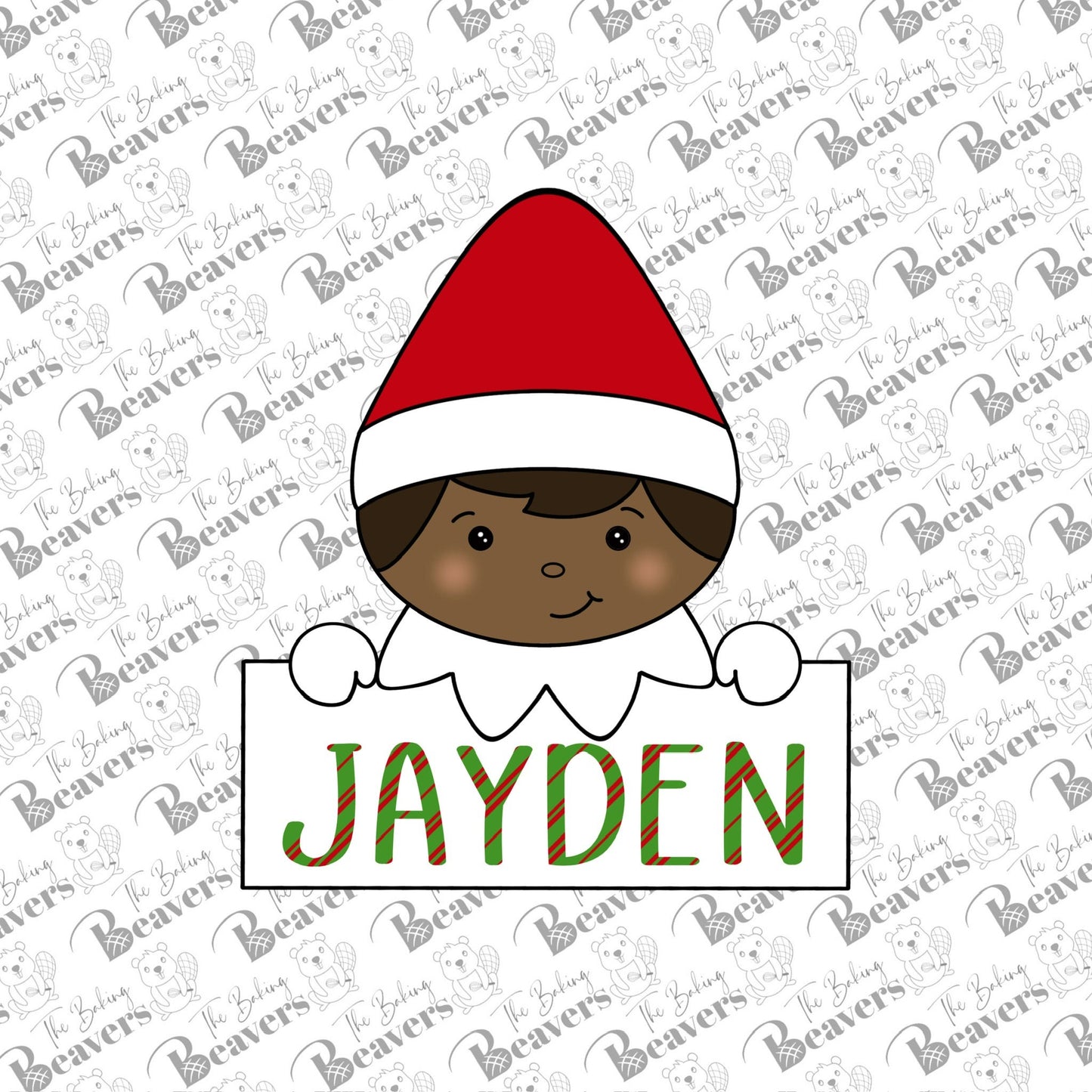 Elf Personalization Plaque Cookie Cutter