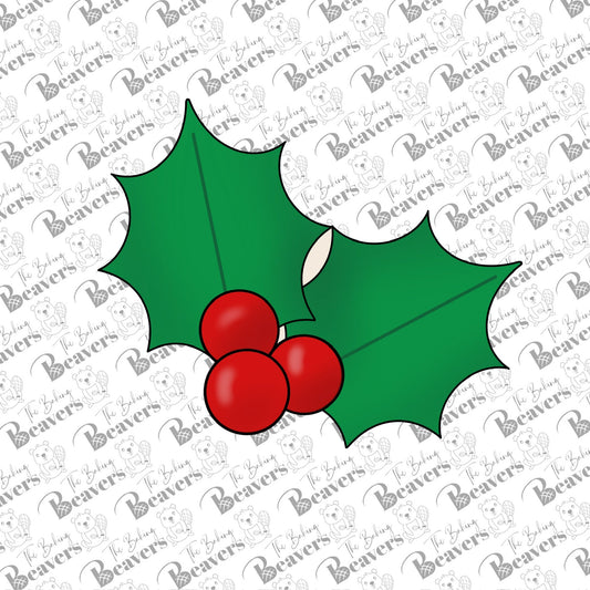 Holly Leaves and Berries Cookie Cutter
