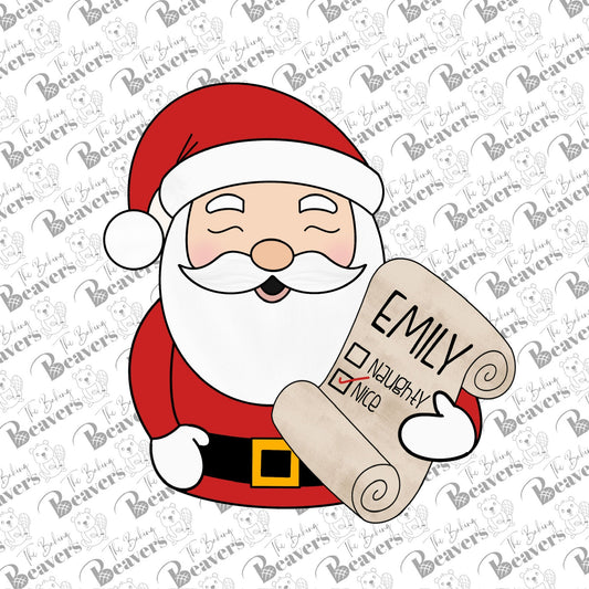 Santa with Nice List Cookie Cutter