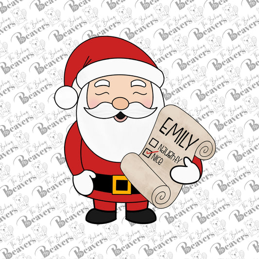 Santa (Full Body) with Nice List Cookie Cutter
