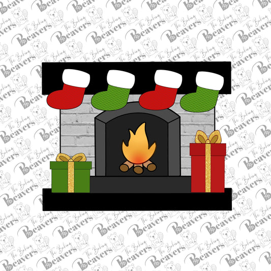 Decorated Fireplace Mantle Cookie Cutter