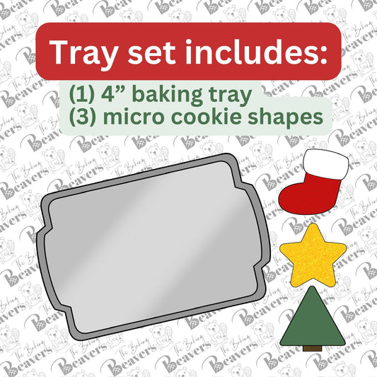 Elf/Doll sized baking tray of Cookies (Micro-Cookie Cutters + Tray cutter)
