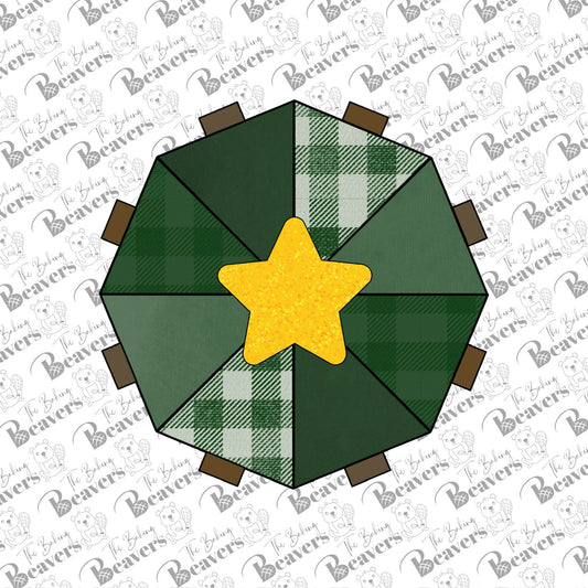 8 'Slice' Christmas Tree & Star Cookie Platter Set (Comes with 2 Cutters)