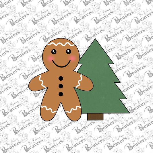 Gingerbread Man with Christmas Tree Cookie Cutter