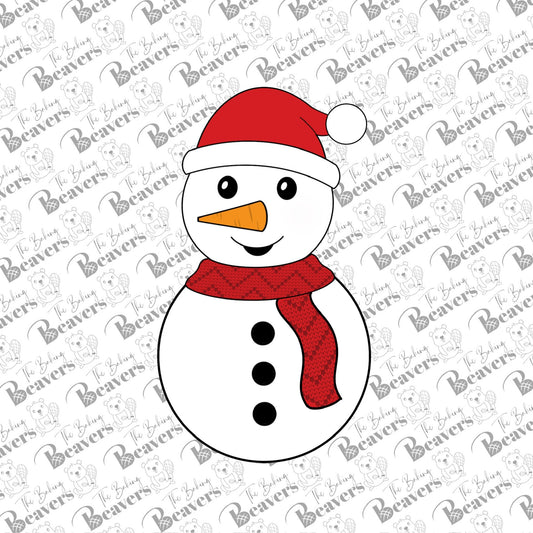Snowman with Santa Hat Cookie Cutter (recommend sizing up)