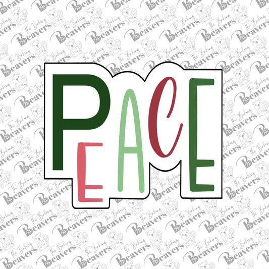 'Peace' Text Cookie Cutter (with or without Stencil)