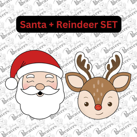 Santa & Rudolph Face (Set of 2) Cookie Cutter