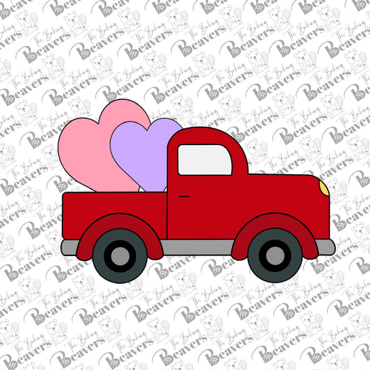 Pickup Truck with Hearts Cookie Cutter (recommend sizing up)