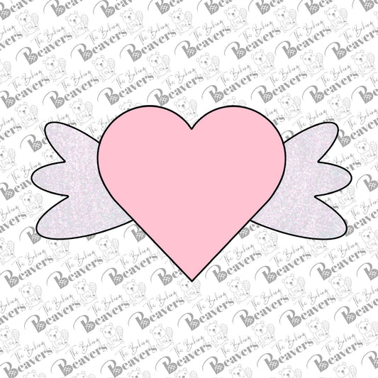 Heart with Wings Cookie Cutter (recommend sizing up)