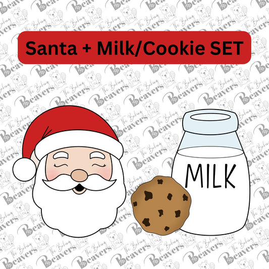 Santa & Milk and Cookies (Set of 2) Cookie Cutter