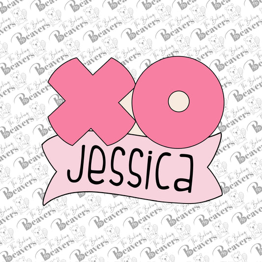 XO + Banner (Personalized) Cookie Cutter