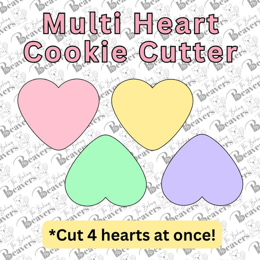 Multi-Heart Cookie Cutter (Cuts 4 Hearts at Once)