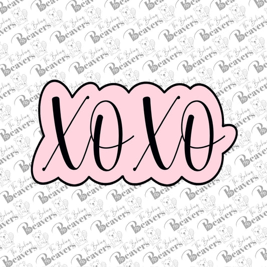 XOXO Cookie Cutter (optional Stencil) (recommend sizing up)
