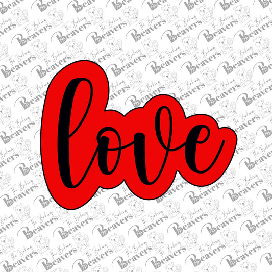 Love Text Cookie Cutter (optional Stencil)