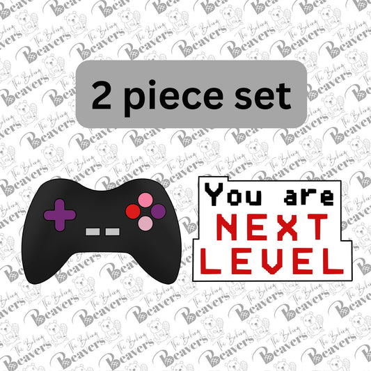 Gamer Next Level Valentines (Individually or Set of 2) Cookie Cutters