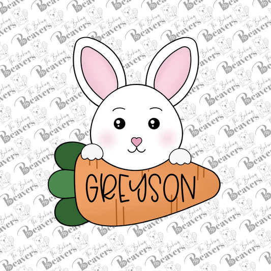 Easter Bunny with Carrot Plaque Cookie Cutter