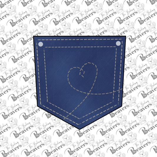 Denim Pocket Cookie Cutter (recommend sizing down)