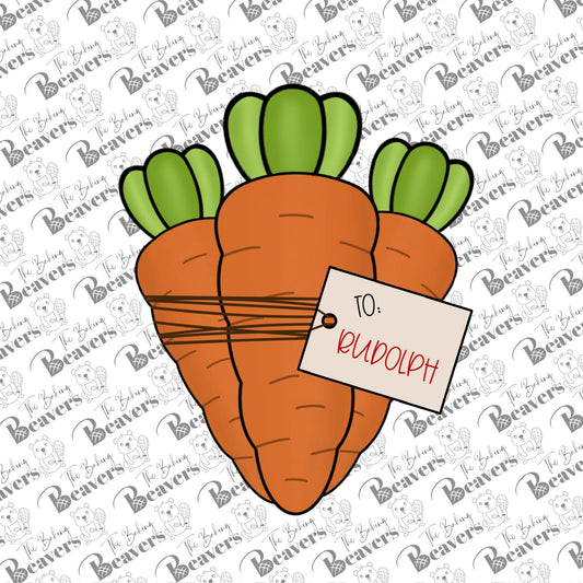 Bunch of Carrots with Note Tag Cookie Cutter
