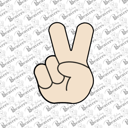 Peace Hand Gesture Cookie Cutter