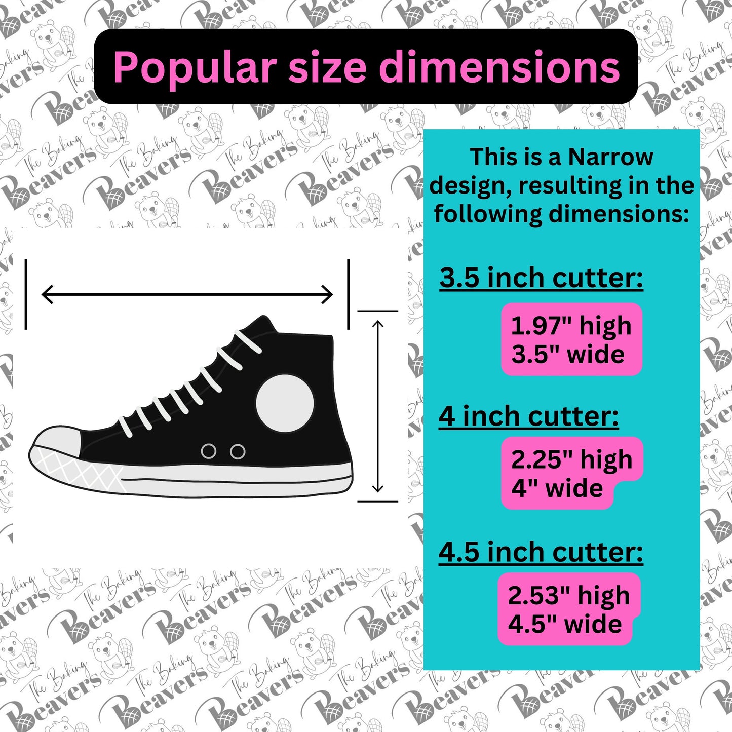 Chucks Shoe Cookie Cutter (recommend sizing up)
