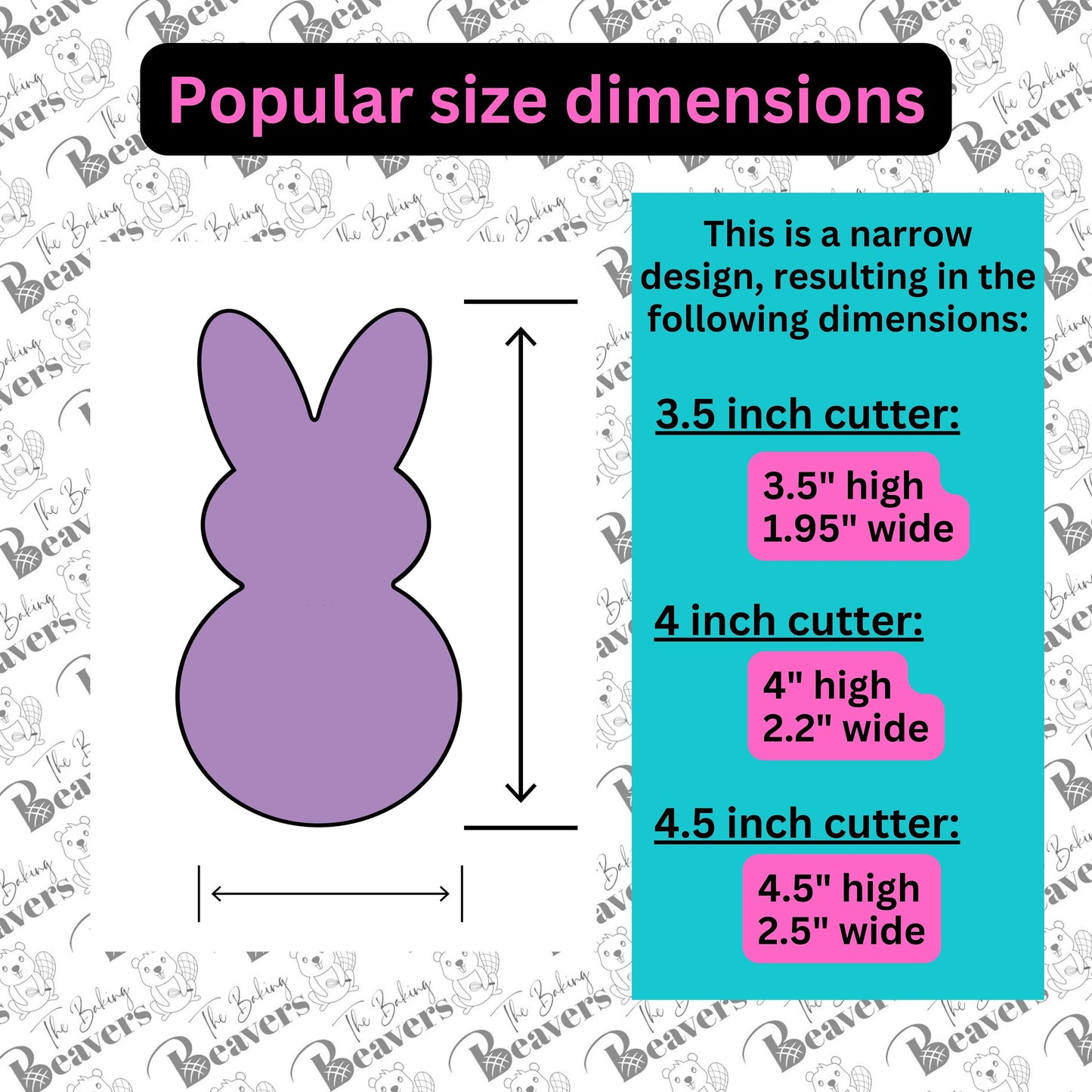 Bunny Cookie Cutter (recommend sizing up)