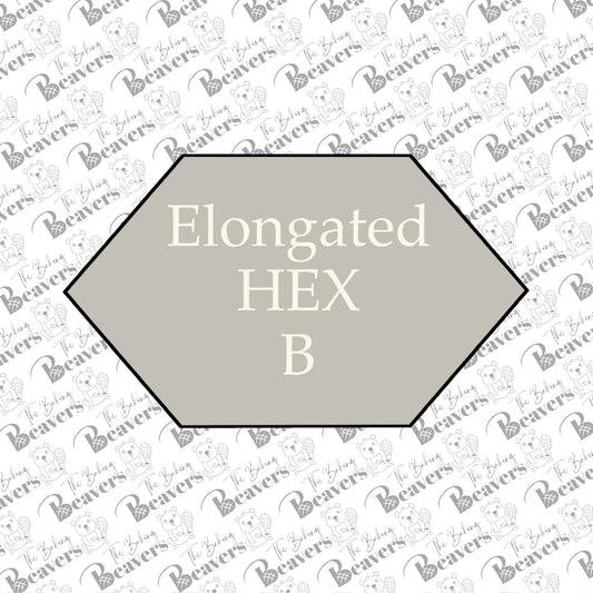 Elongated Hexagon B Cookie Cutter (recommend sizing up)
