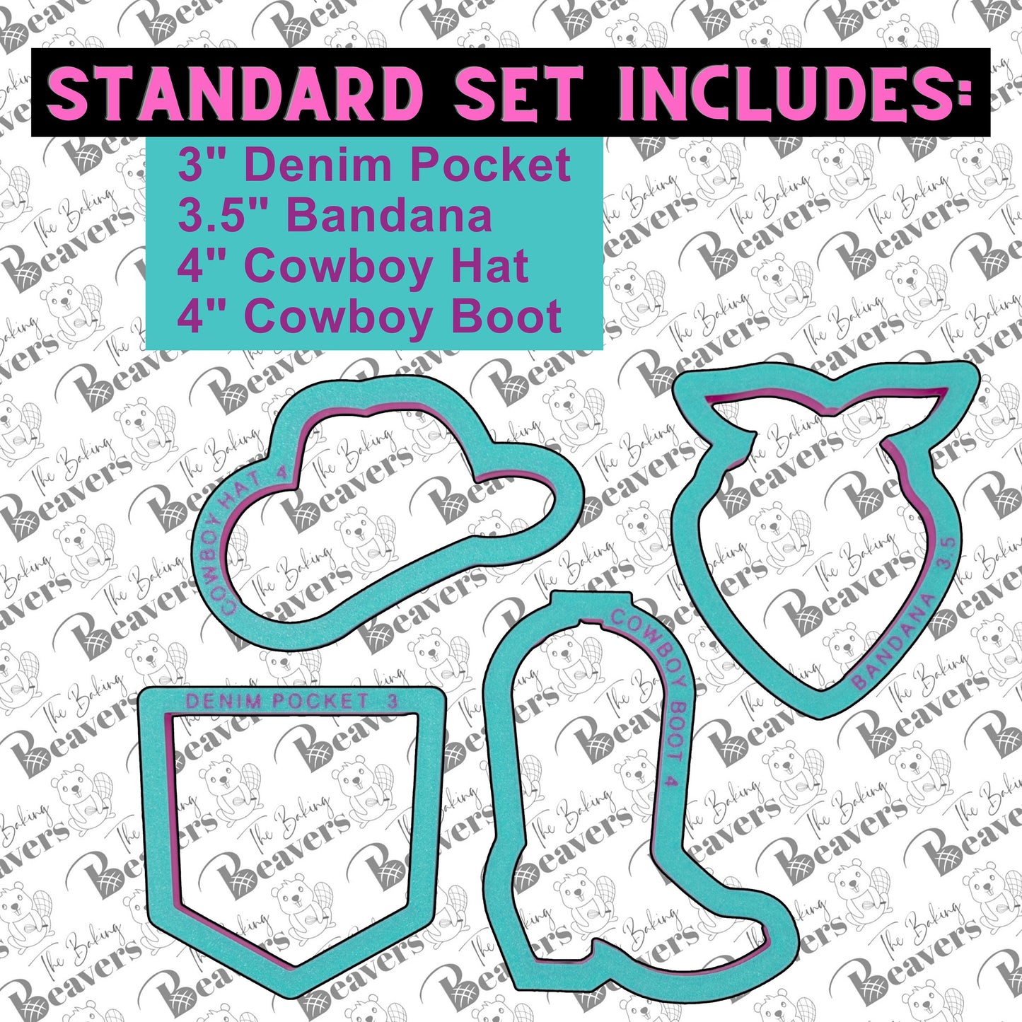 Western/Country Set of 4 Cookie Cutters