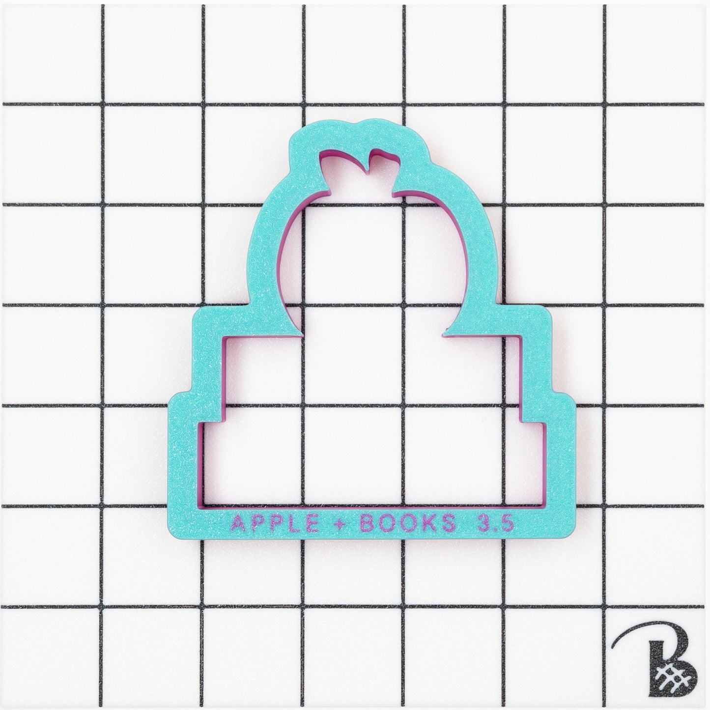 Books and Apple Personalization Plaque Cookie Cutter