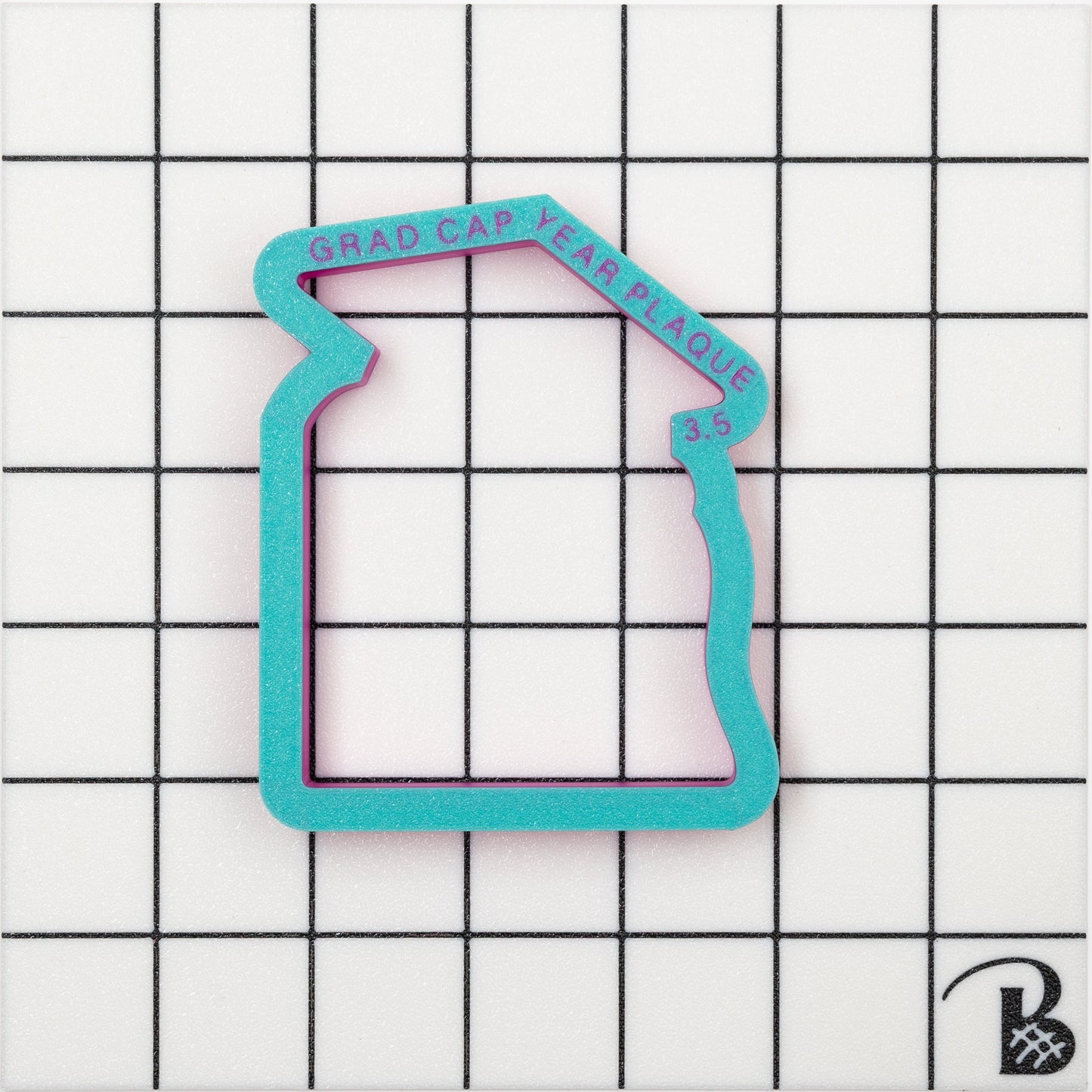 YEAR w/ grad cap Plaque Cookie Cutter
