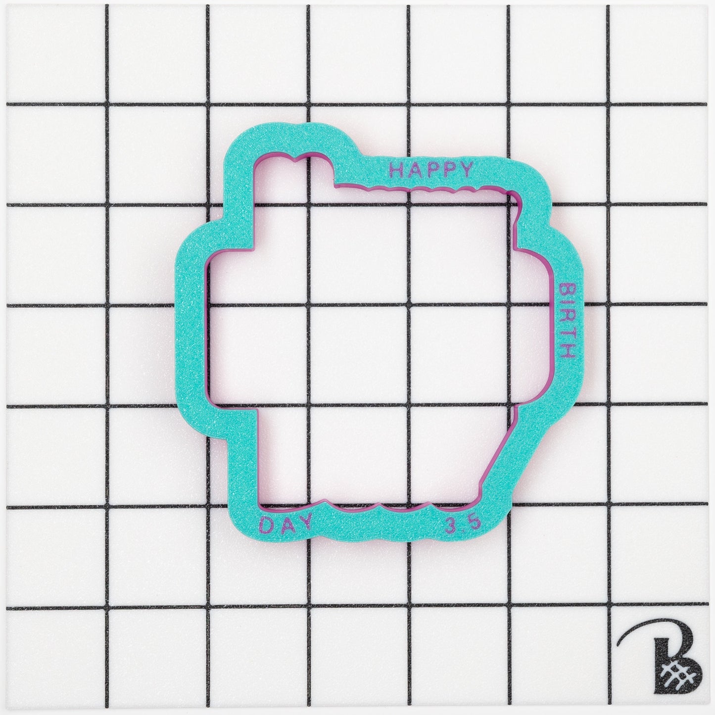 Happy Birthday Text Cookie Cutter (With or Without Stencil)