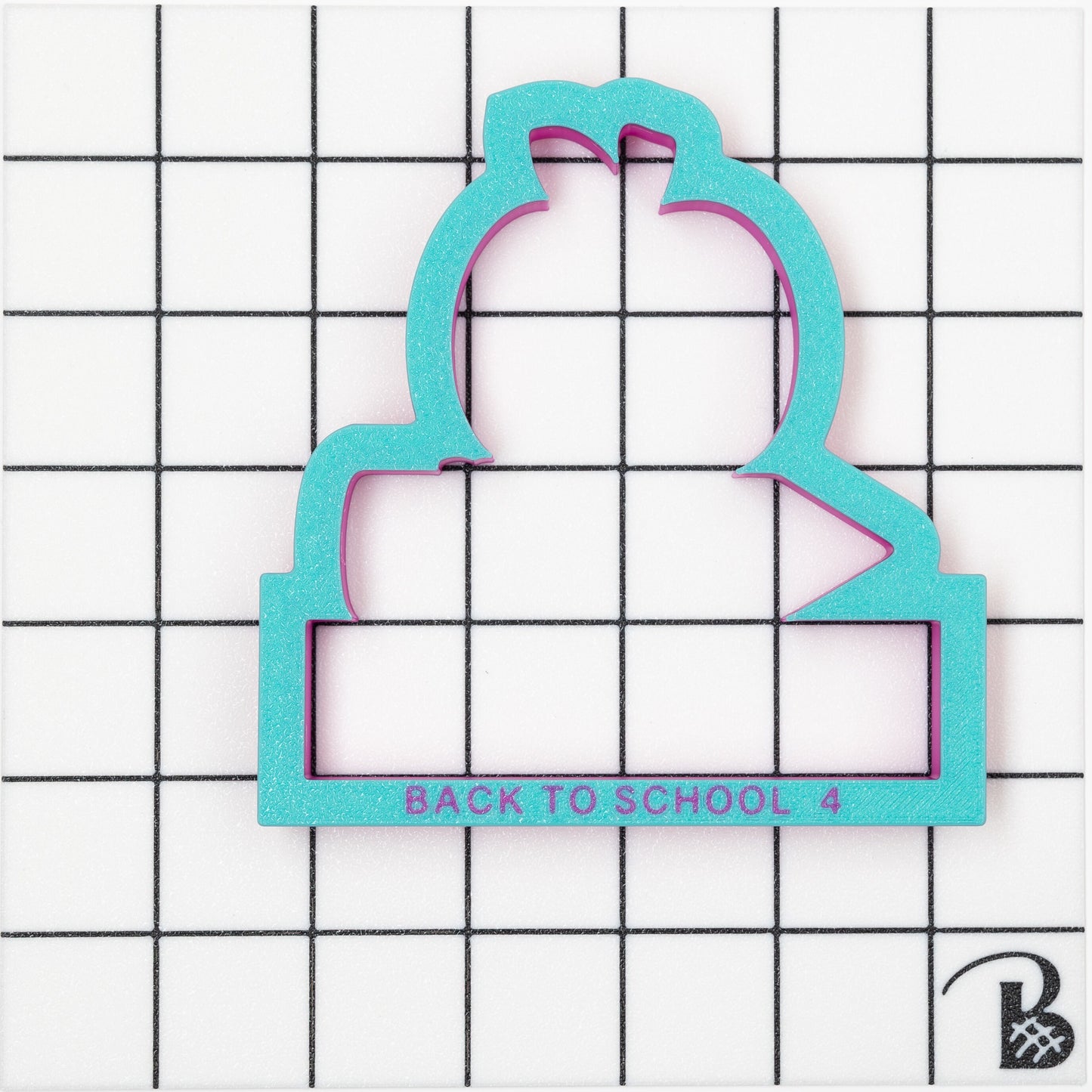 Back to School Plaque Cookie Cutter | Apple Pencil and Book Cookie Cutter