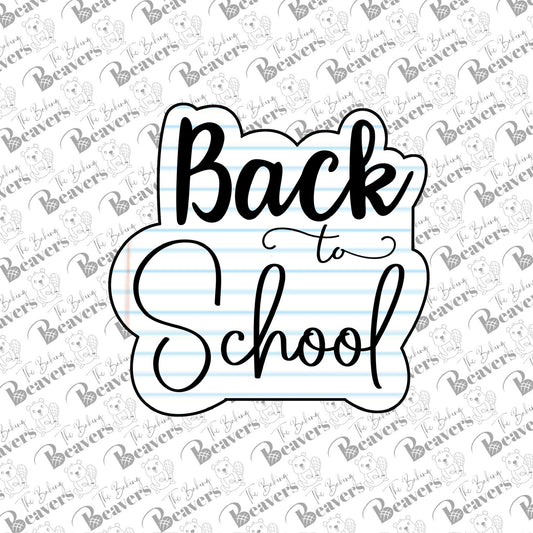 Back to School Text Plaque Cookie Cutter (with or without stencil)