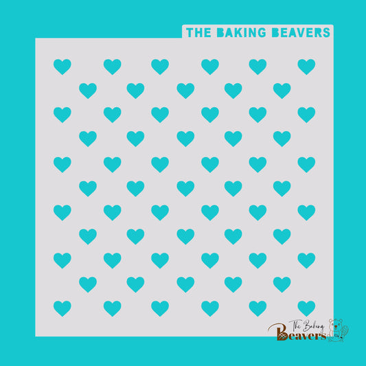 Hearts (Style B) Stencil